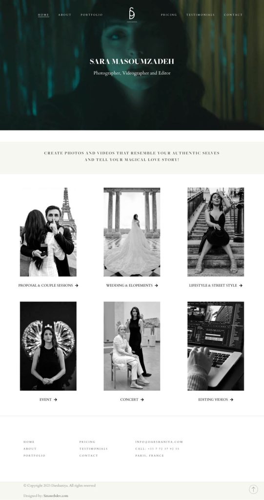 Website Sara Darshaniya France