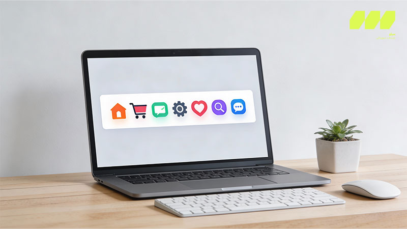 نمای کلی از یک تصویر CSS Sprite شامل چند آیکون کنار هم